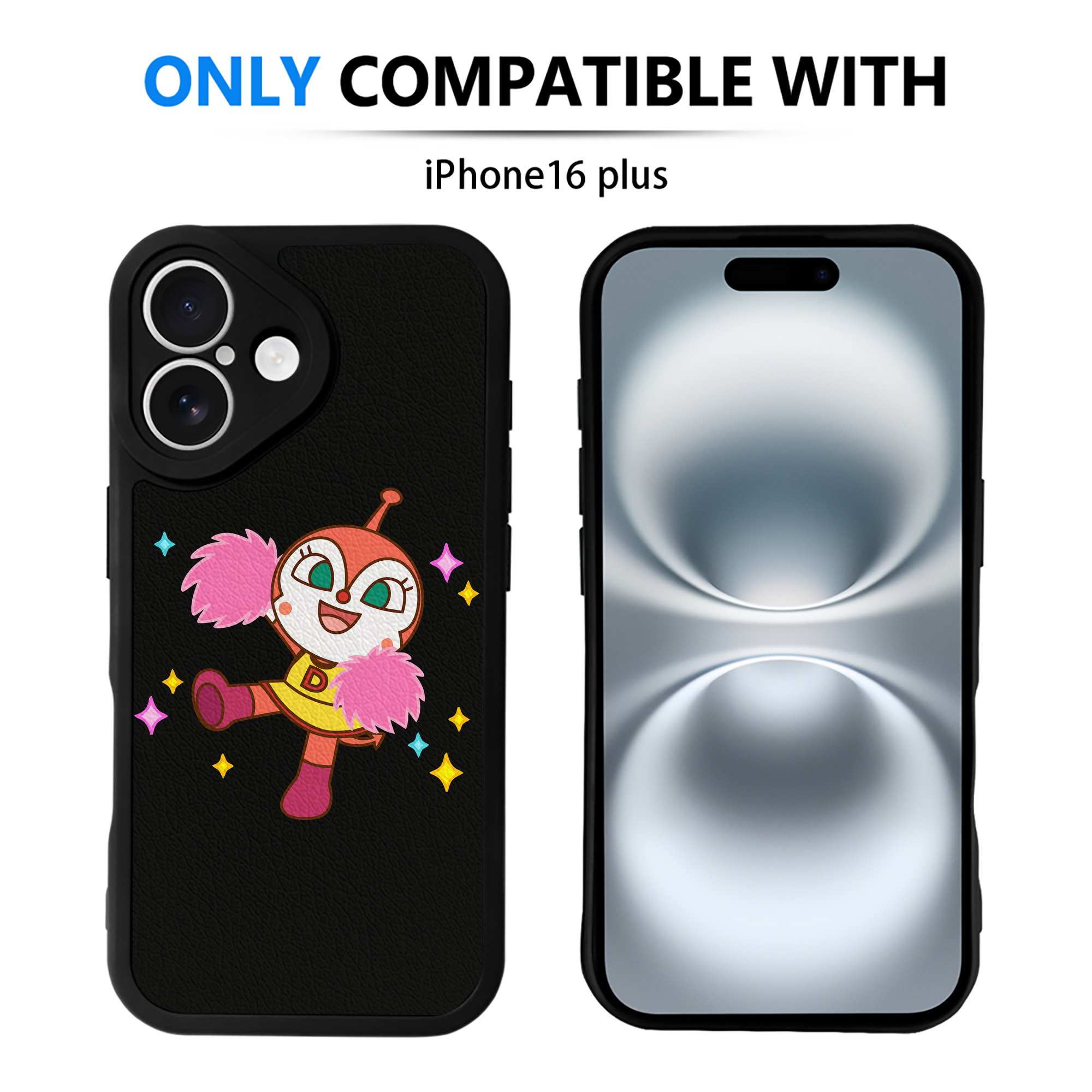 （画像用） アンパンマン Anpanman 【iPhone 16シリーズ対応】シリコンスマホケース（レザー調） 材質：シリコン
